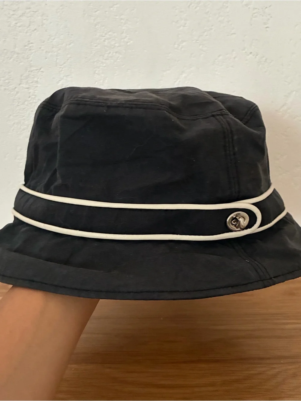 Y2K Coach Black Turnlock Bucket Hat